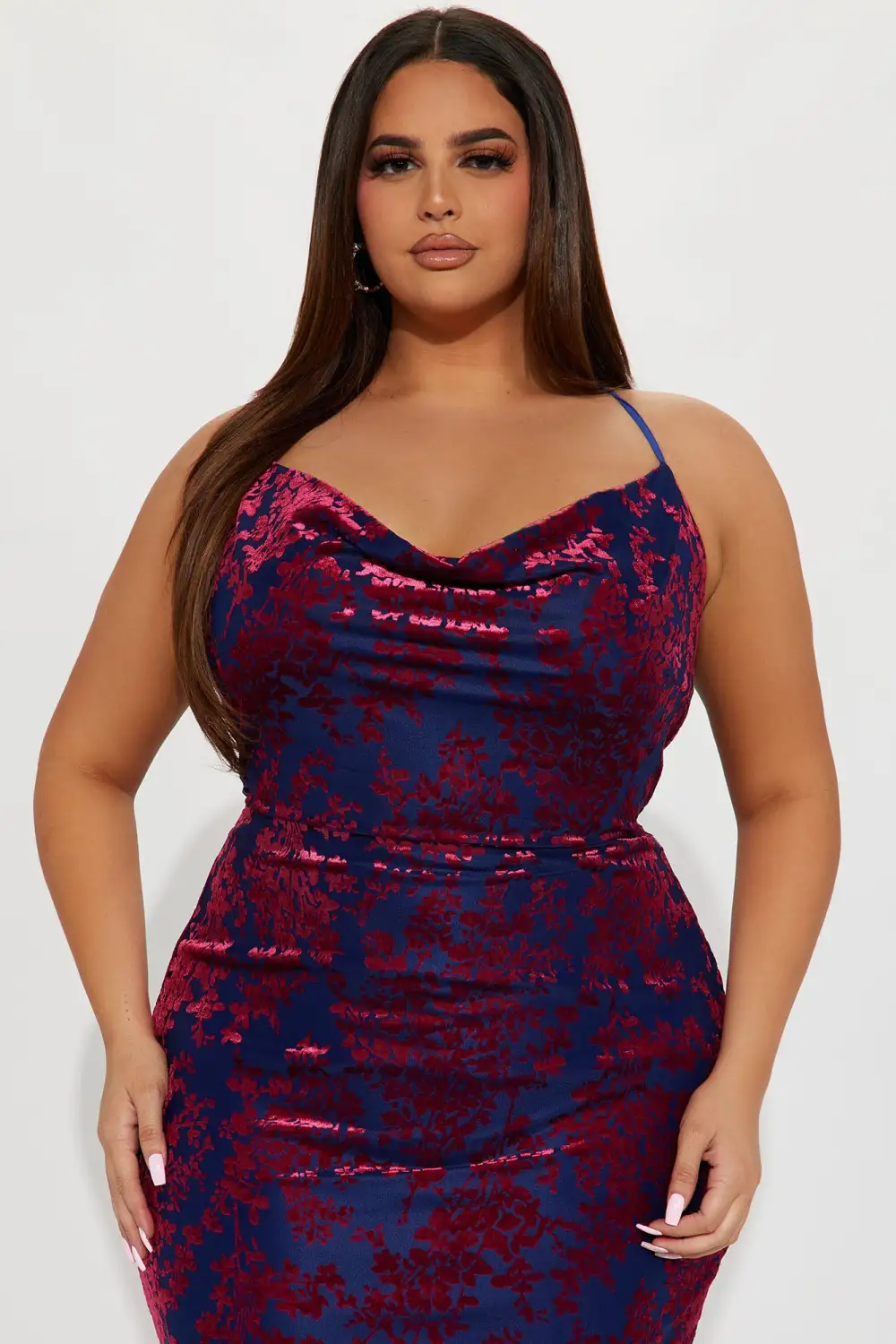 Kennedy Mesh Midi Dress - Navy/combo