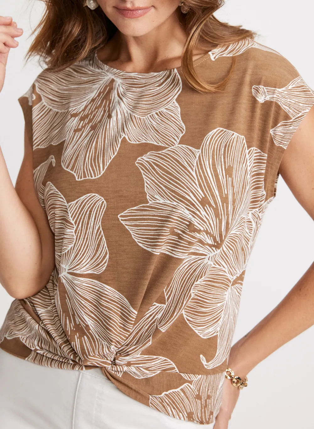 Sleeveless Top With Floral Print
