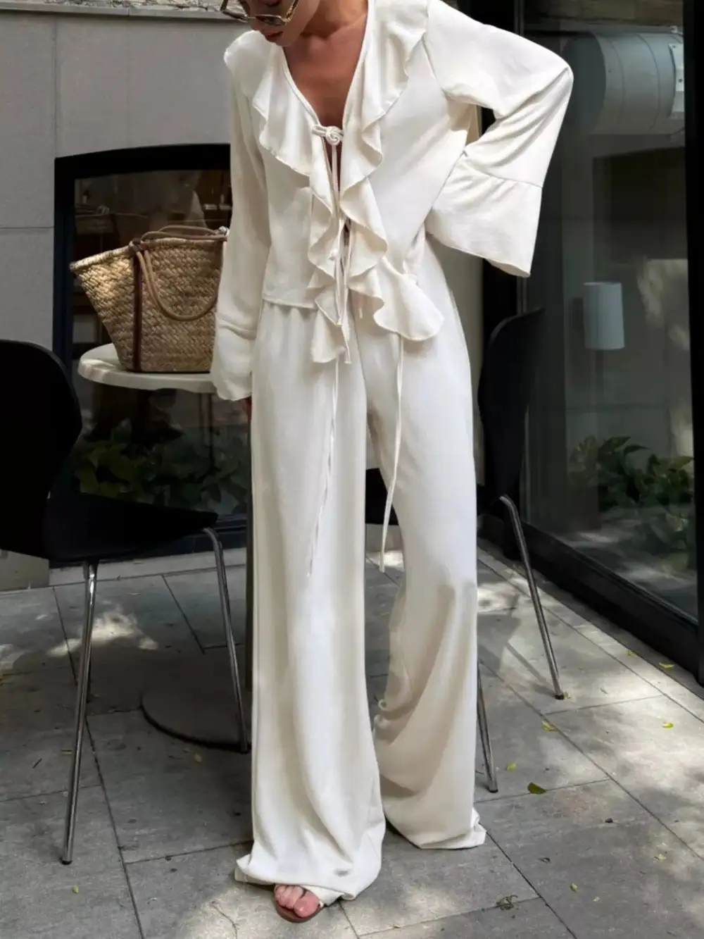 Ruffle Trim Jumpsuit