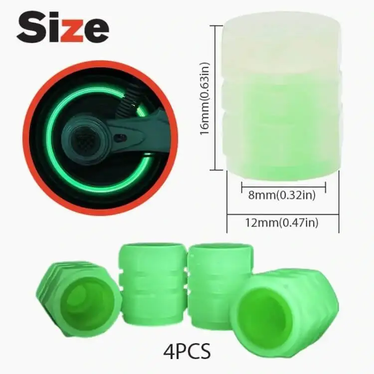Glow-in-the-Dark Valve Stem Caps