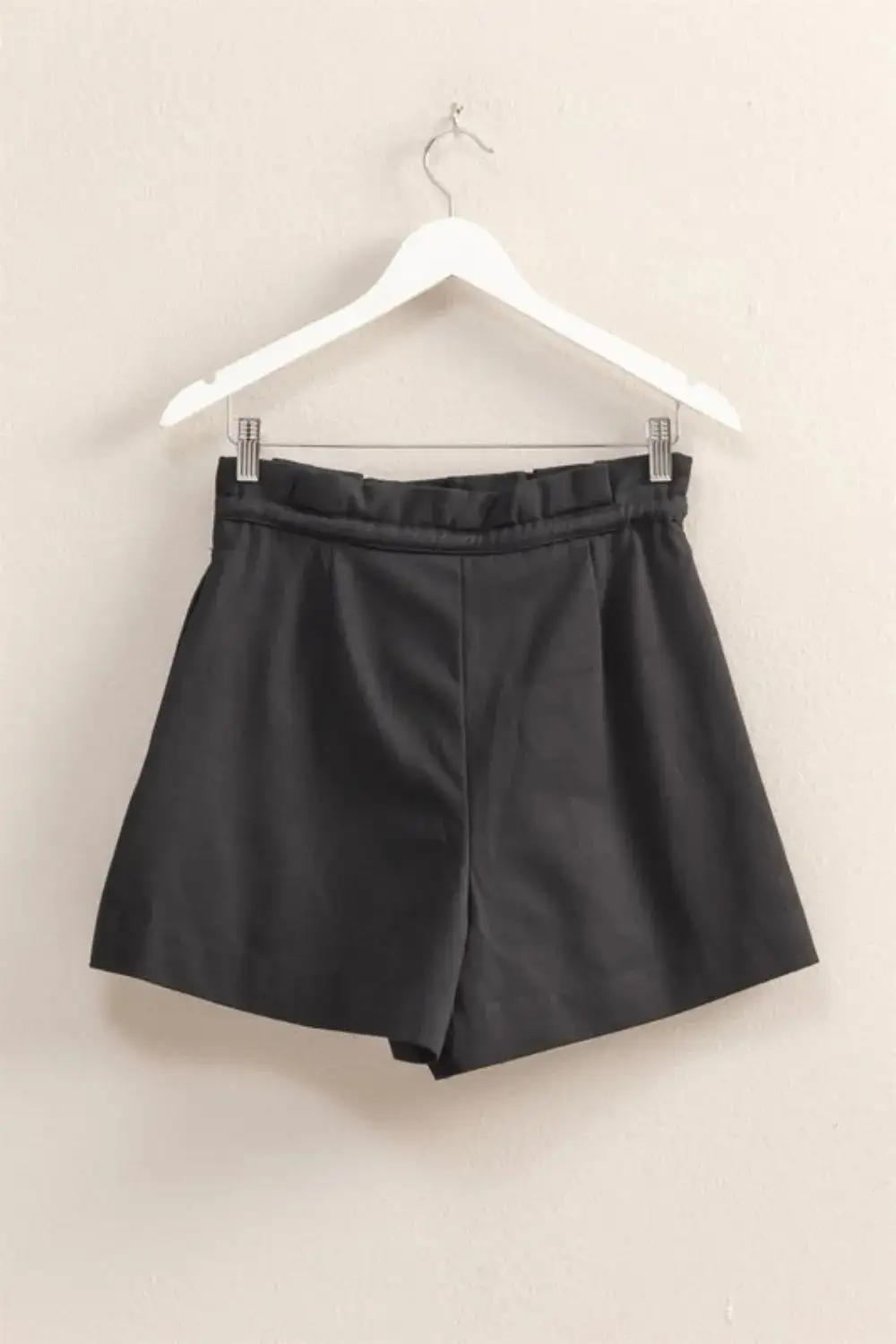 Everyday High Waisted Washed Twill Paperbag Shorts