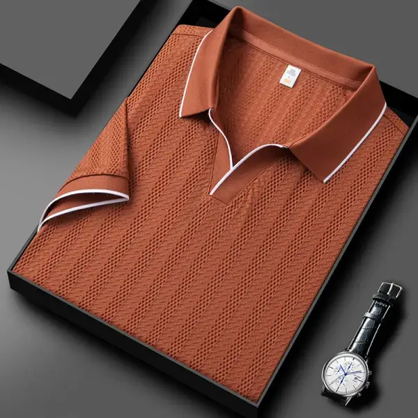 Knitted Short Sleeve Polo