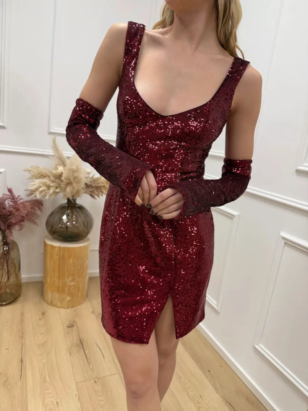 Ruched Easy Drape Mini Dress