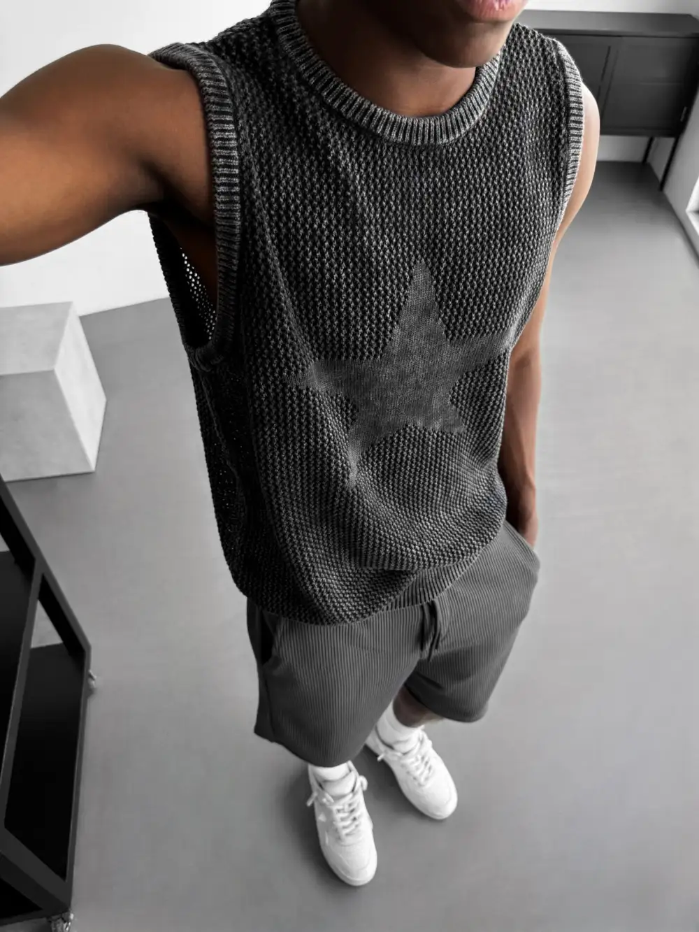 Streetwear Relaxed Knit Tank Top