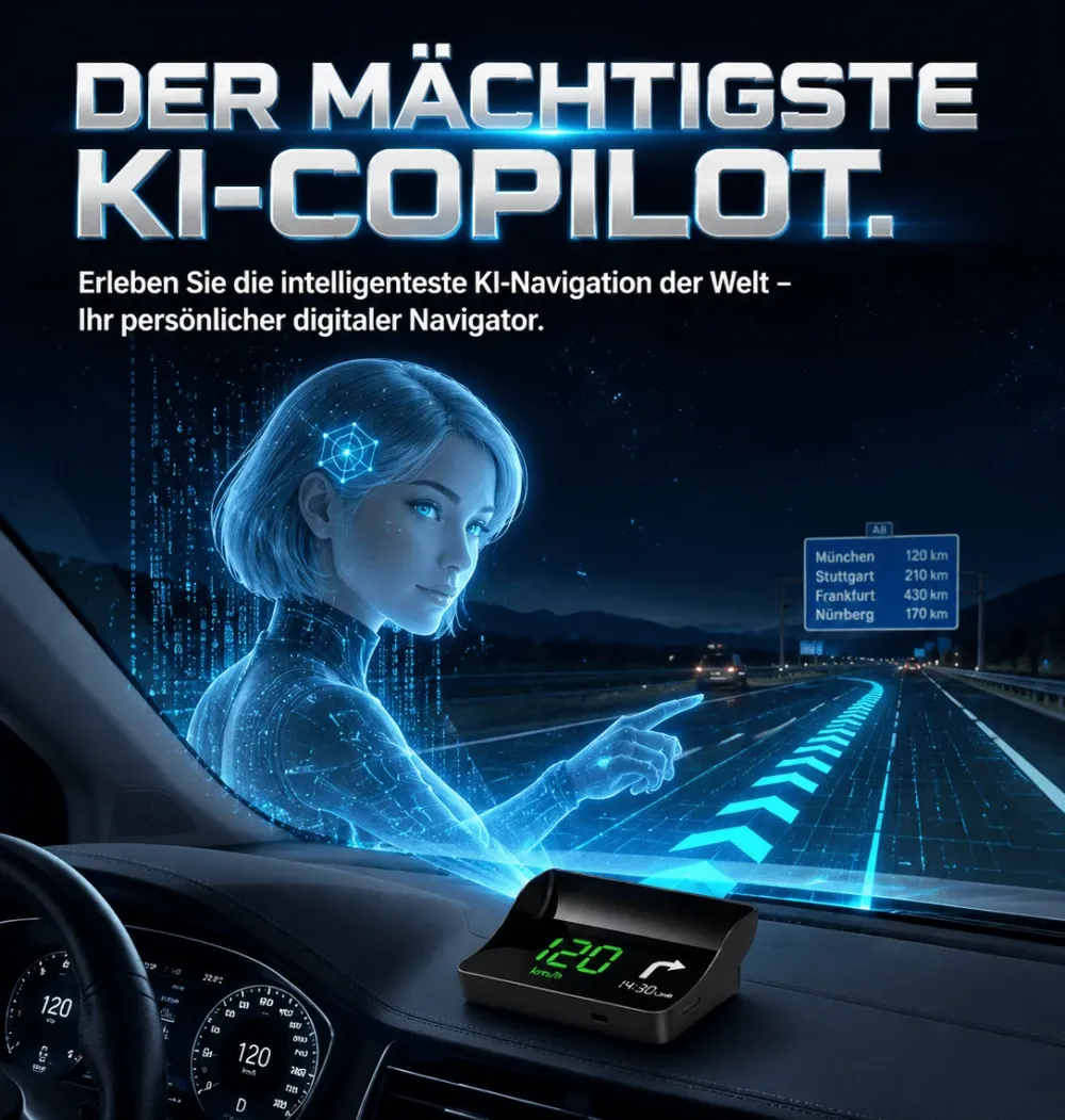 Deutsches Smart HUD Navigationssystem! Schutz und Sicherheit für deine ganze Familie!