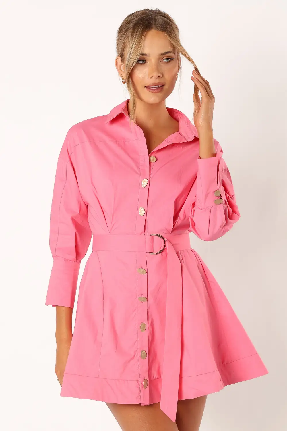 Julia Belted Mini Dress - Pink