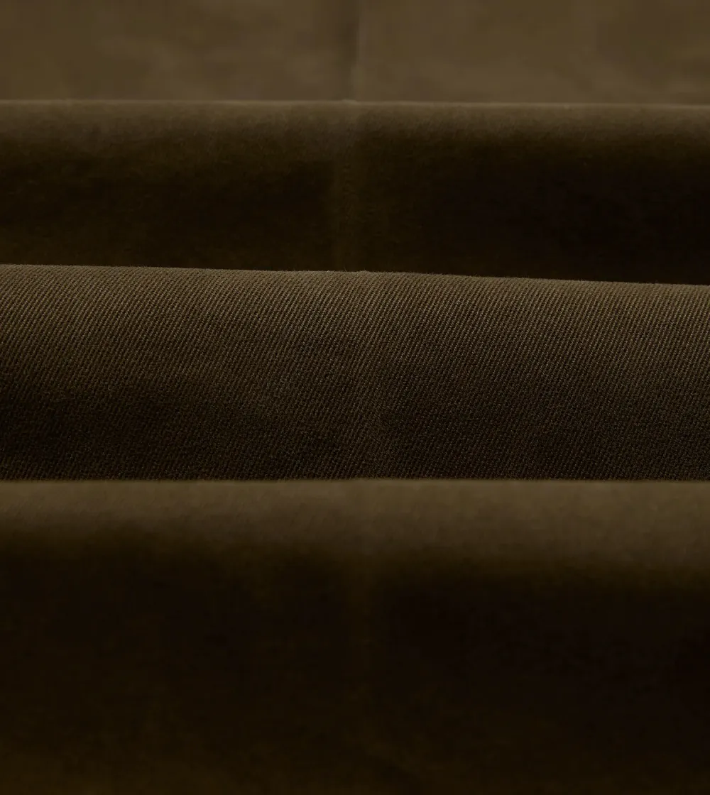 Brown Textured Cotton Flat Front Chino Daily