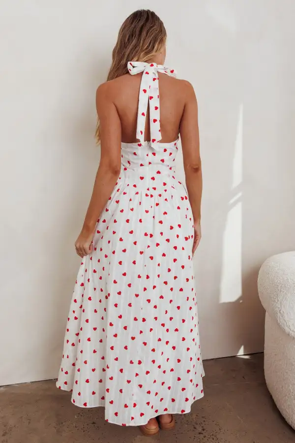 Draped Halter Maxi Dress
