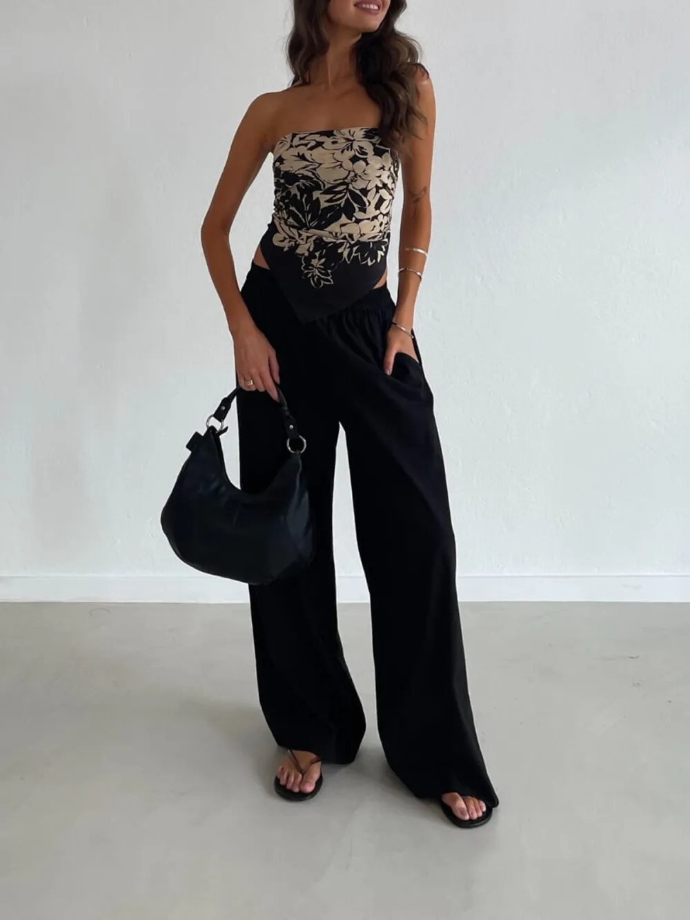 Plain Wide Leg Pants