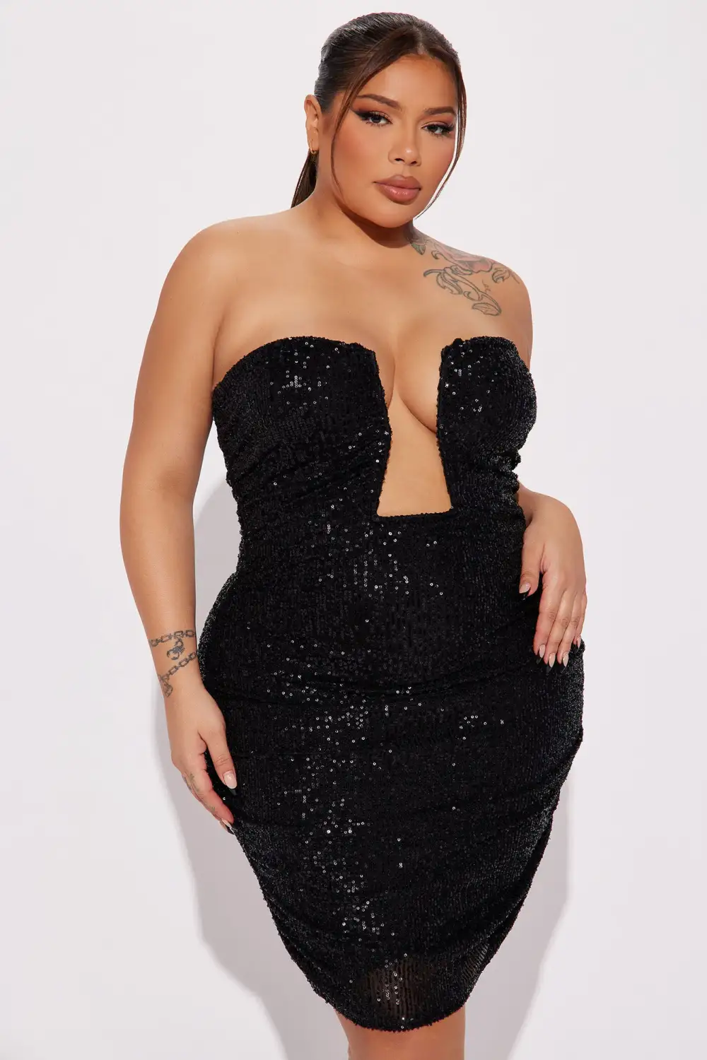 Fall In Lust Sequin Mini Dress - Black