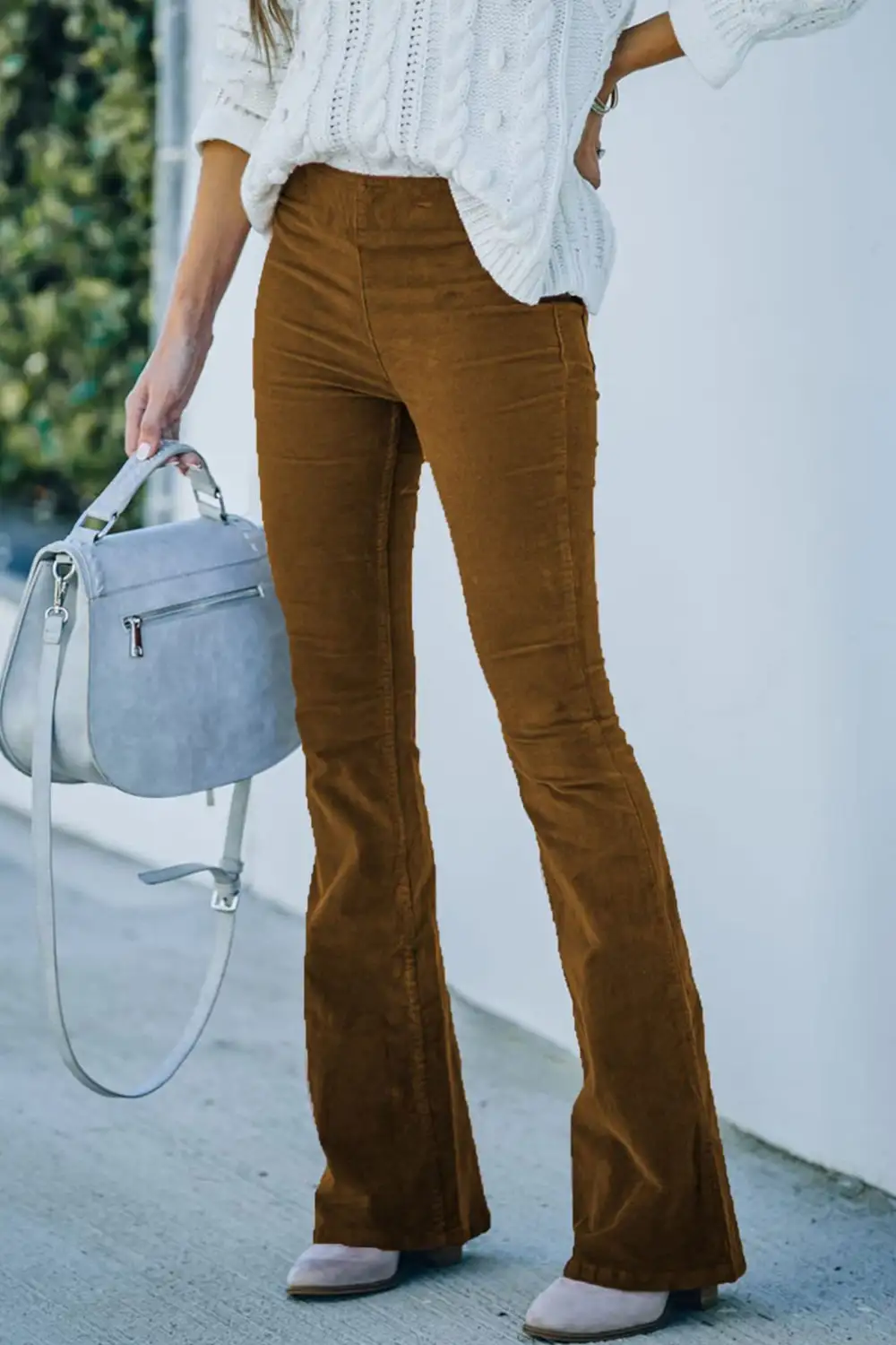 Corduroy High Rise Flare Pants