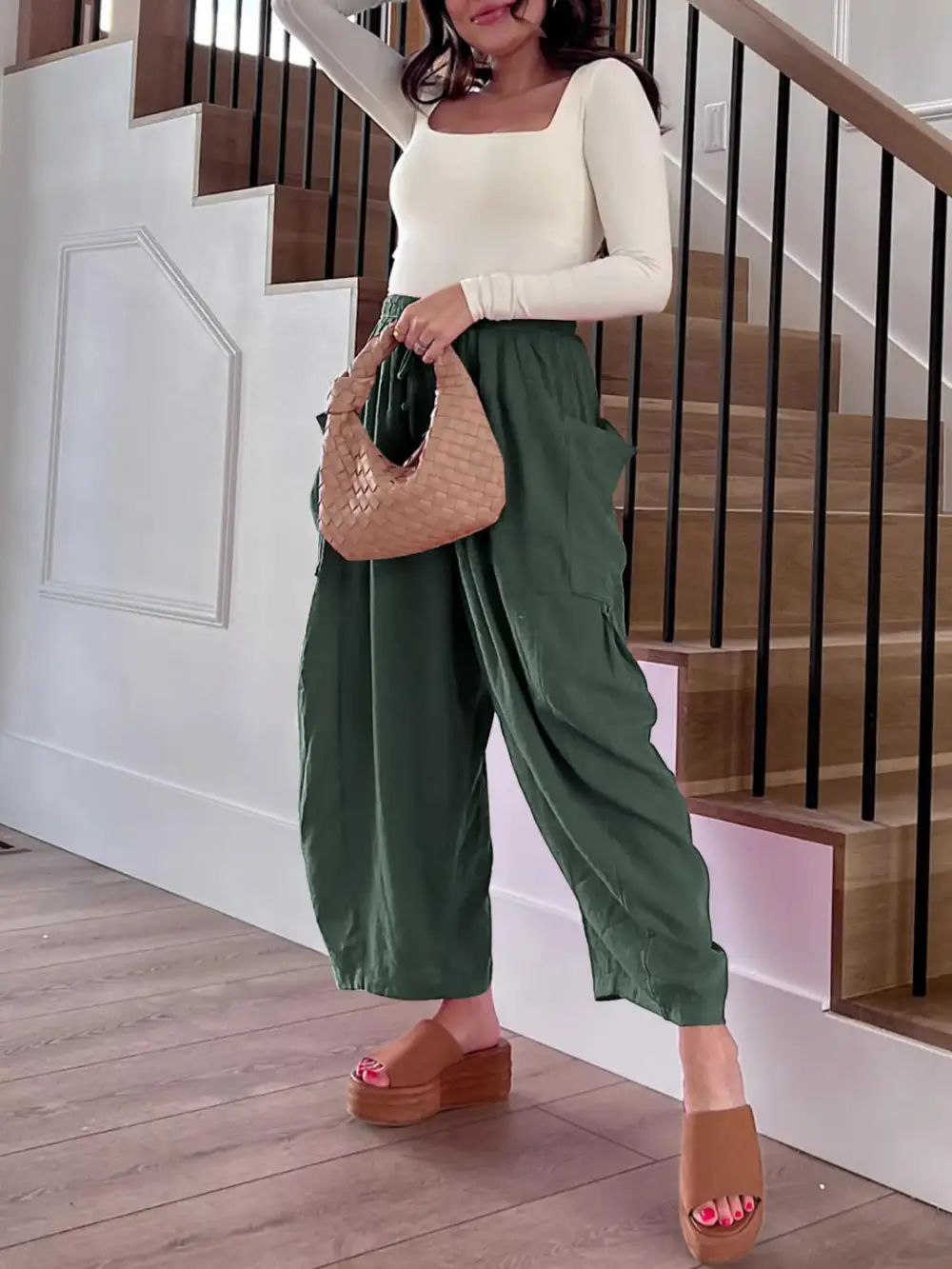 Full Size Drawstring Pants With Pocket Plus Size