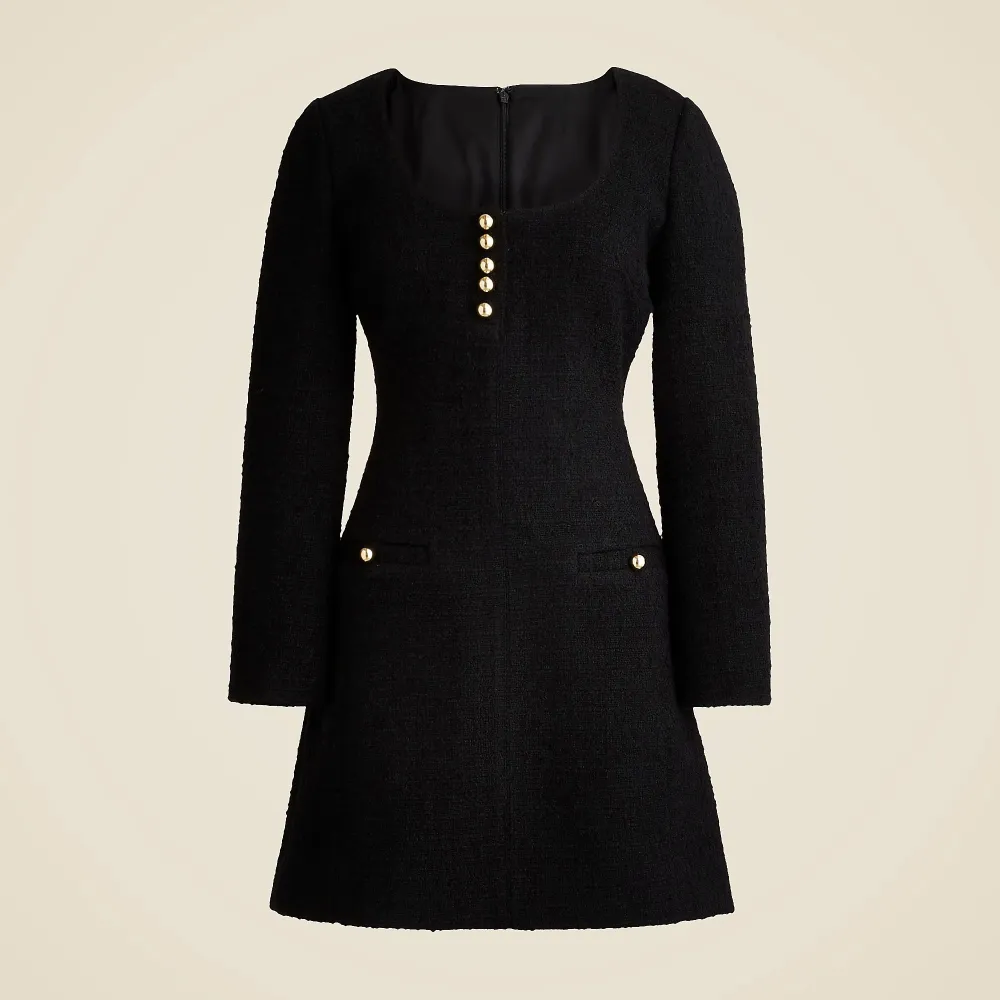 scoopneck dress in tweed