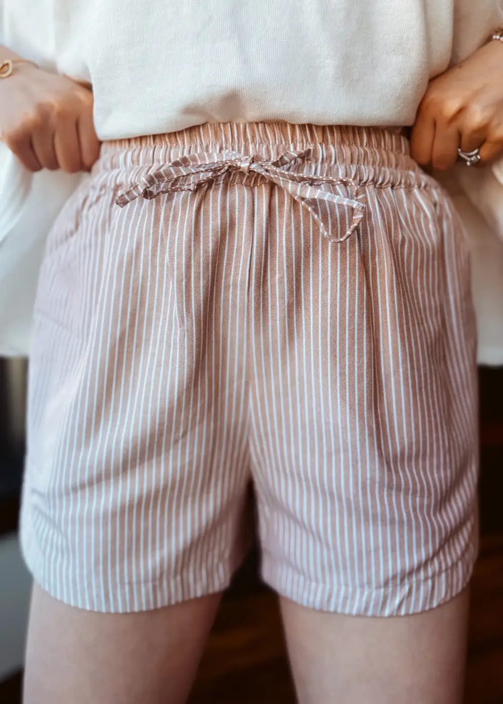 Striped Drawstring Shorts