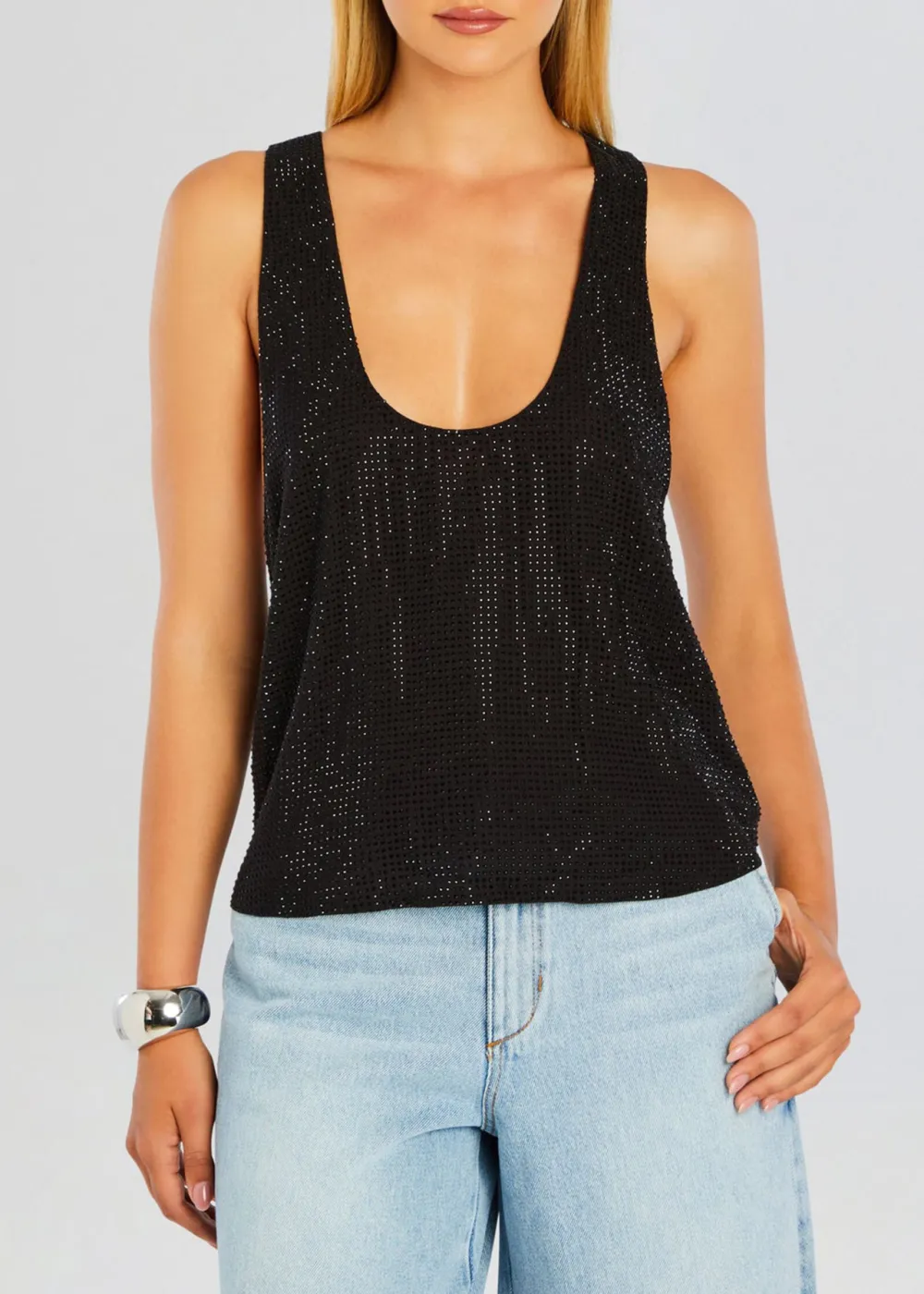 Embellished  Crew Neck Top