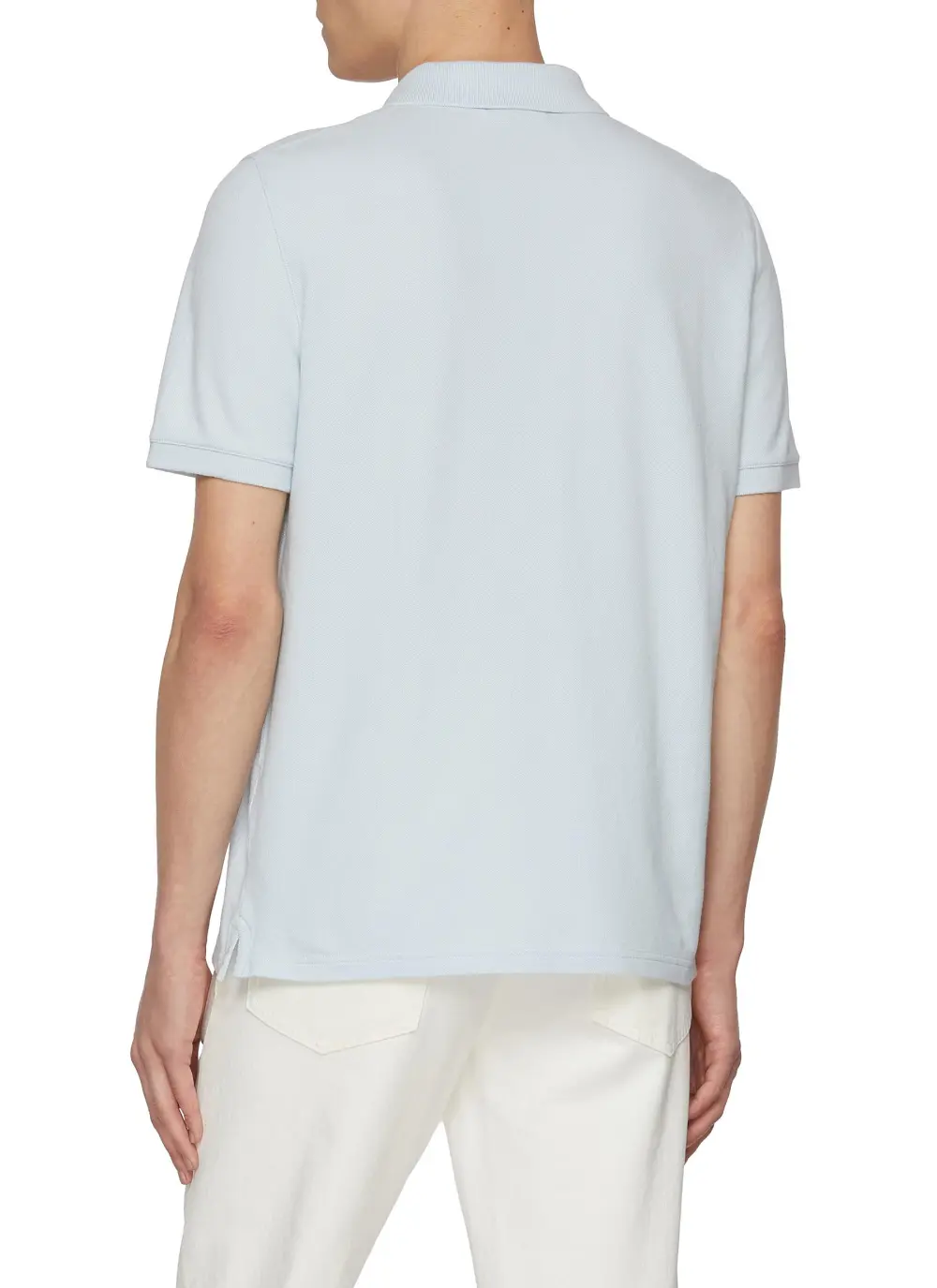 Daily Simple And Fresh Basic Style Light Blue Polo Shirt
