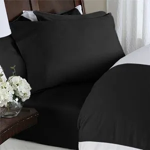 Luxurious 1500 Thread Count Three Line Embroidered Softest Premium 4-Piece Bed Sheet Set Wrinkle and Fade Resistant