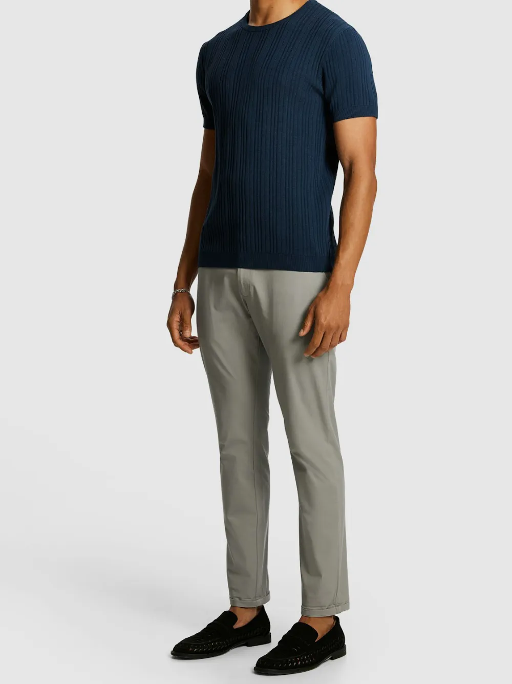 Slim Fit Textured Knit Tee