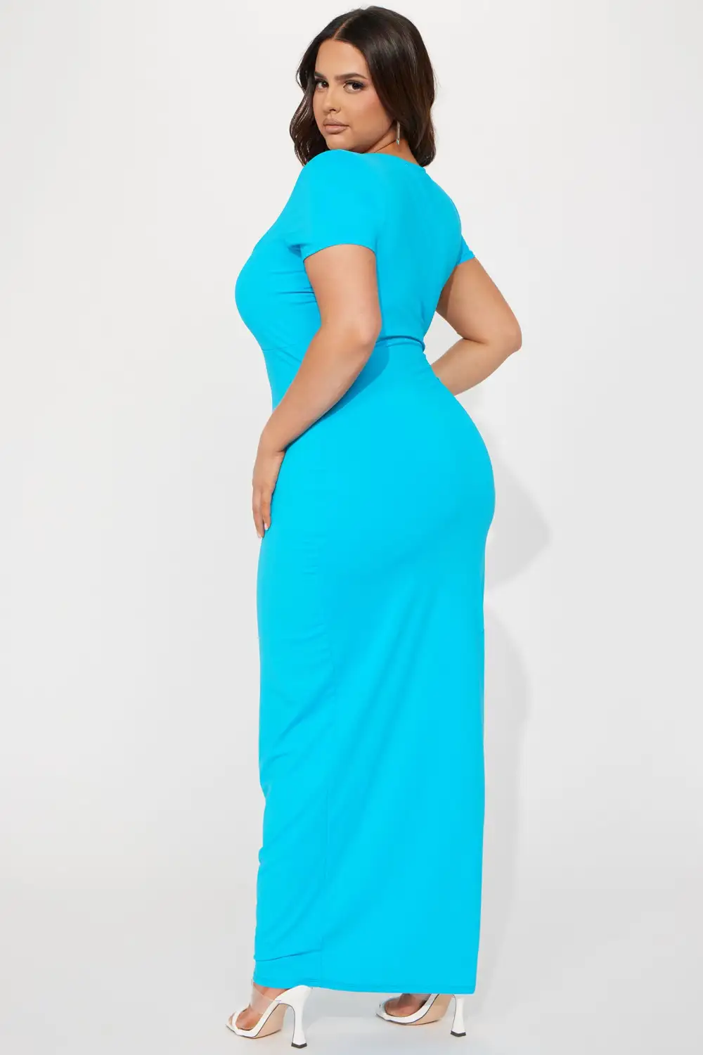 Noelle Short Sleeve Maxi Dress - Turquoise