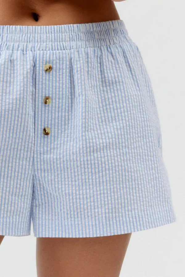 Easygoing Striped Elastic Waist Shorts