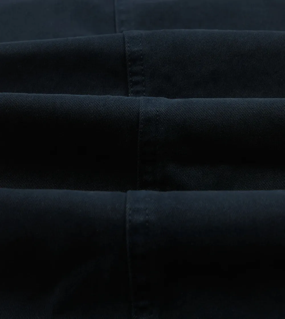 Daily Navy Textured Cotton Flat Front Chino