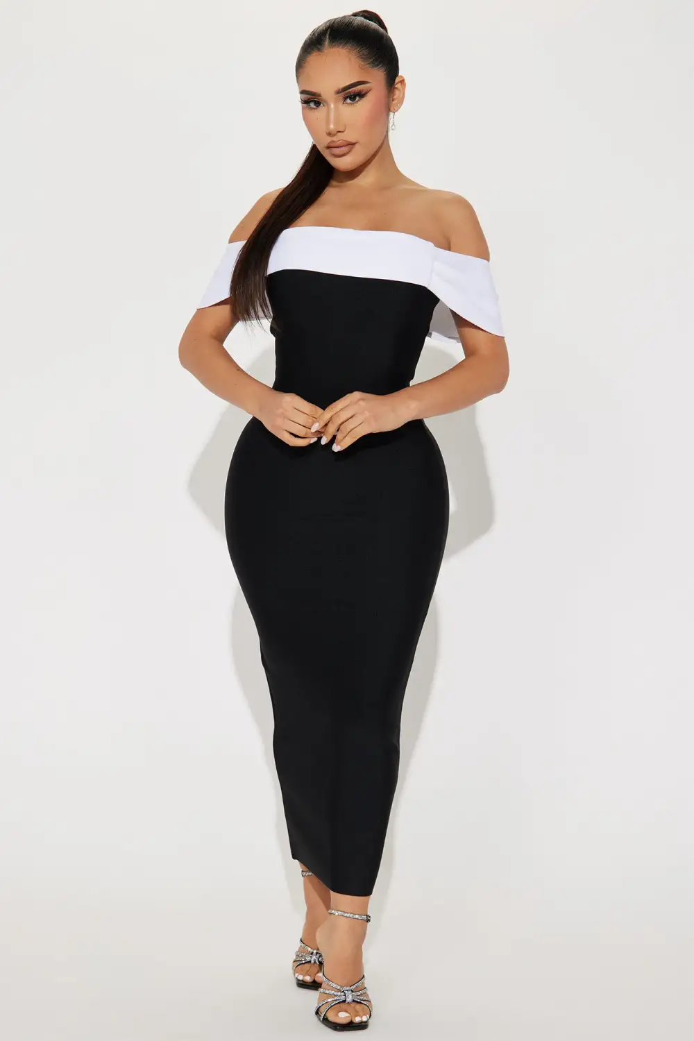 Tessa Bandage Midi Dress - Black
