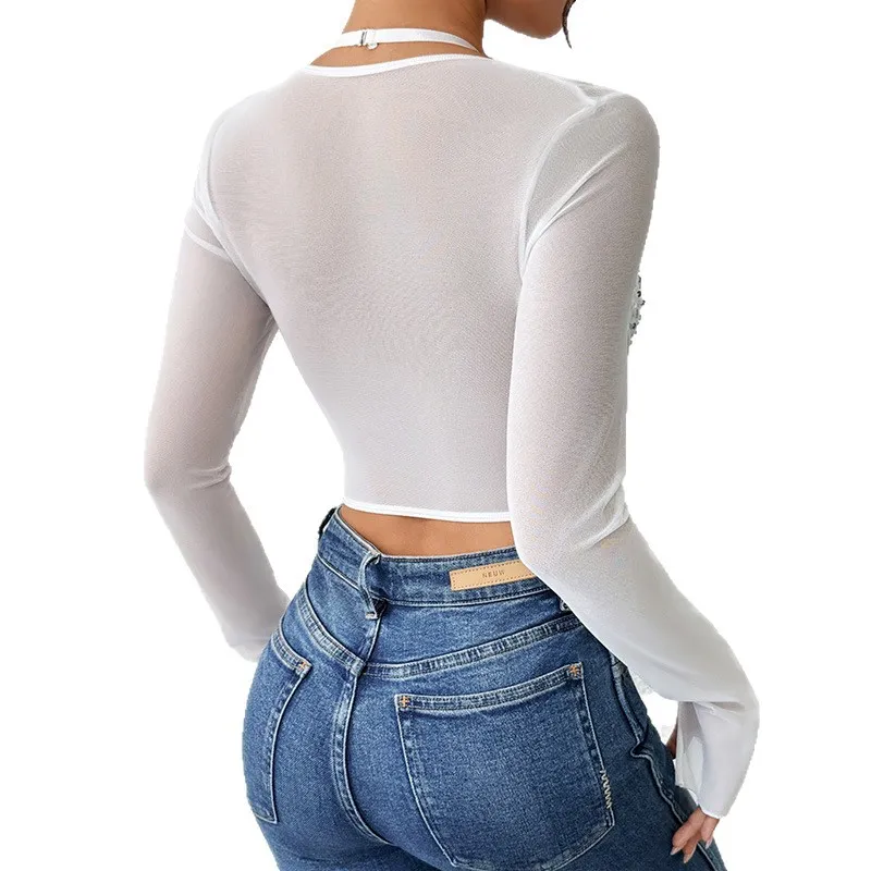 Sequin Lace Long Sleeve Top