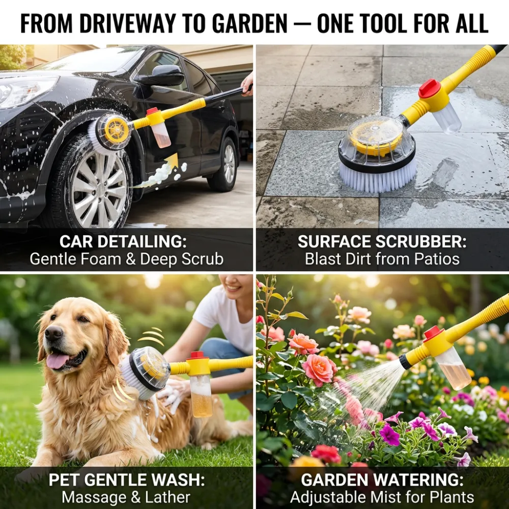 Portable Long-Handle Telescopic Car Wash Brush