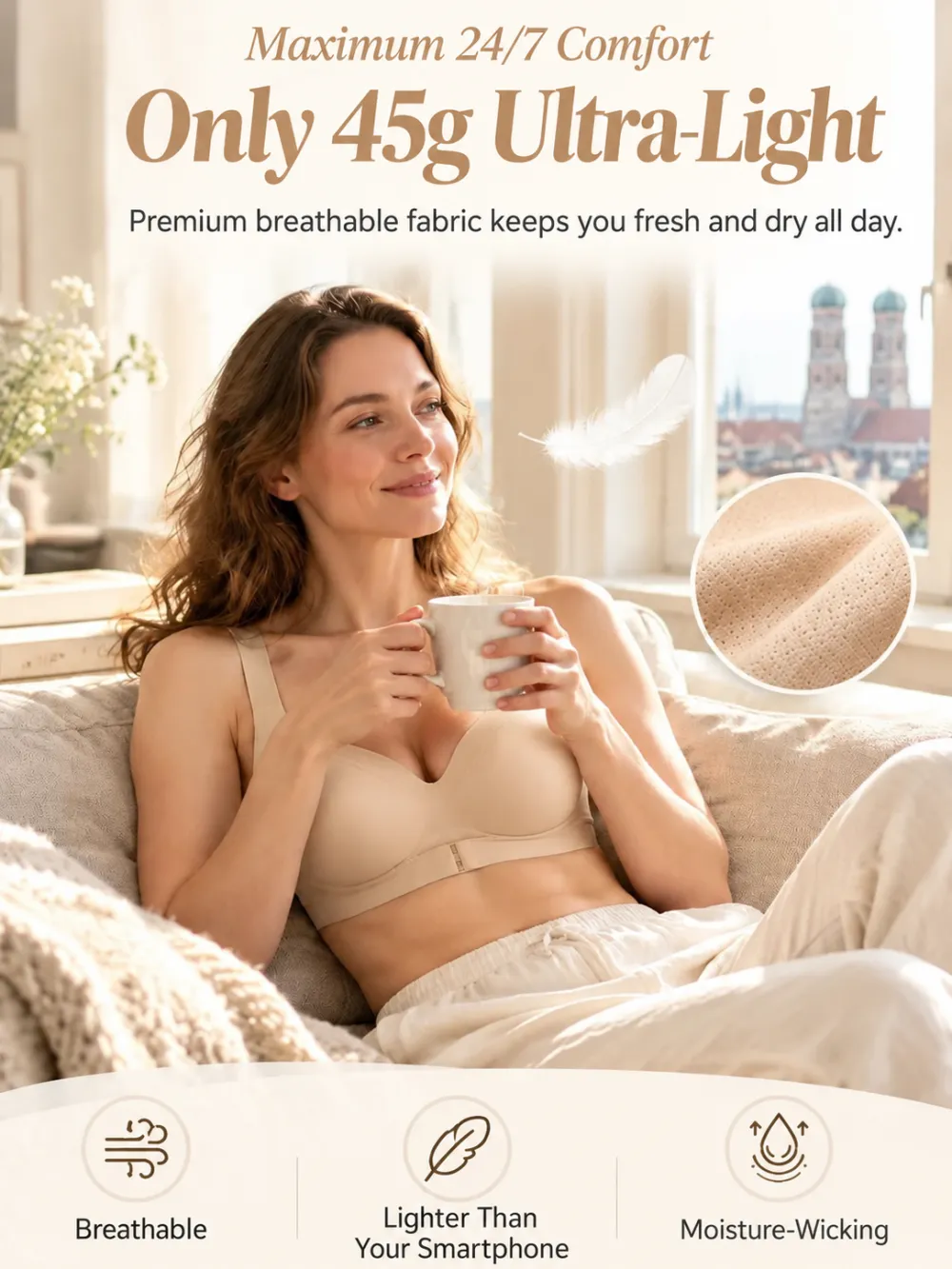 Criss-Cross Back Front-Closure Wireless Bra