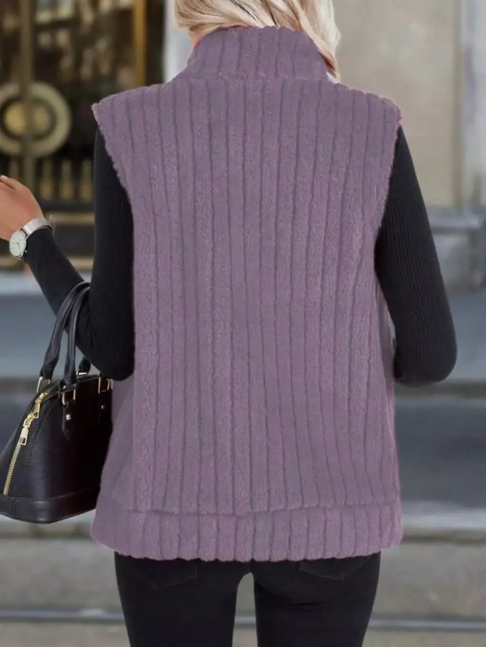 Full Size Fleece Zip-Up Vest