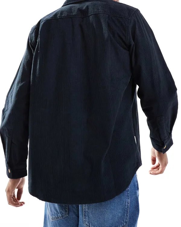 Cord Long Sleeve Shirt In Navy