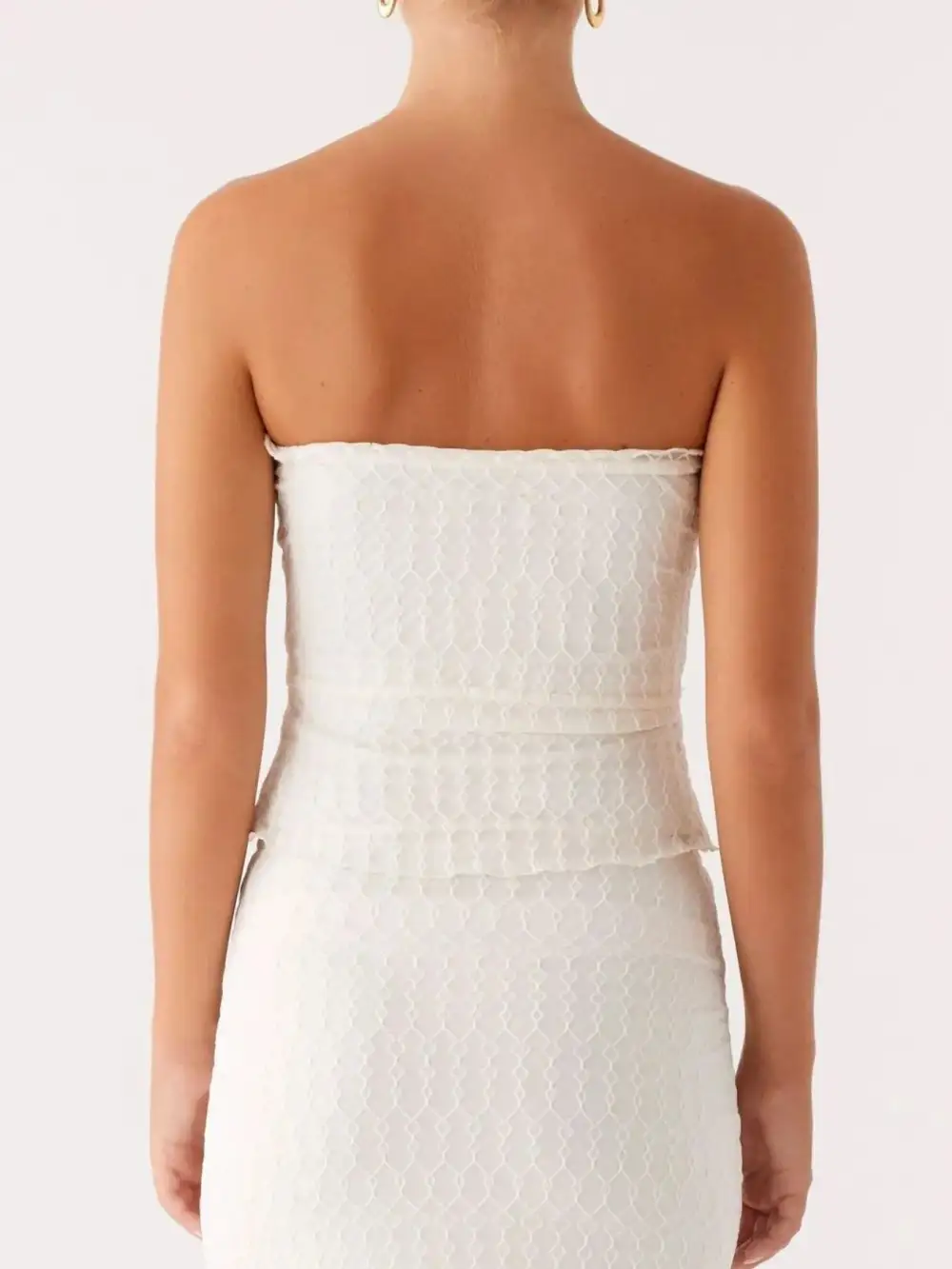Neat Tie Front Lace Detail Coordinated Set