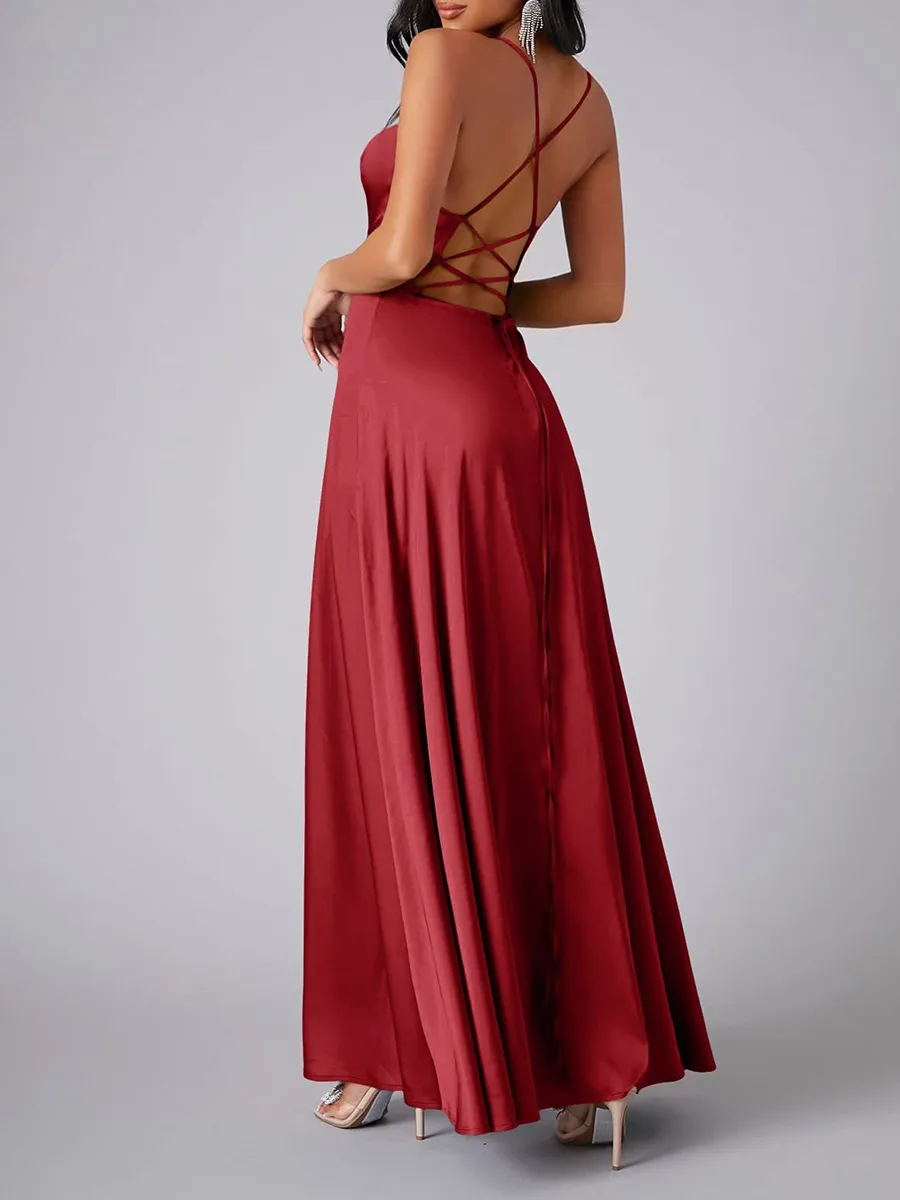 Women's waist-cinching Backless Long Skirts