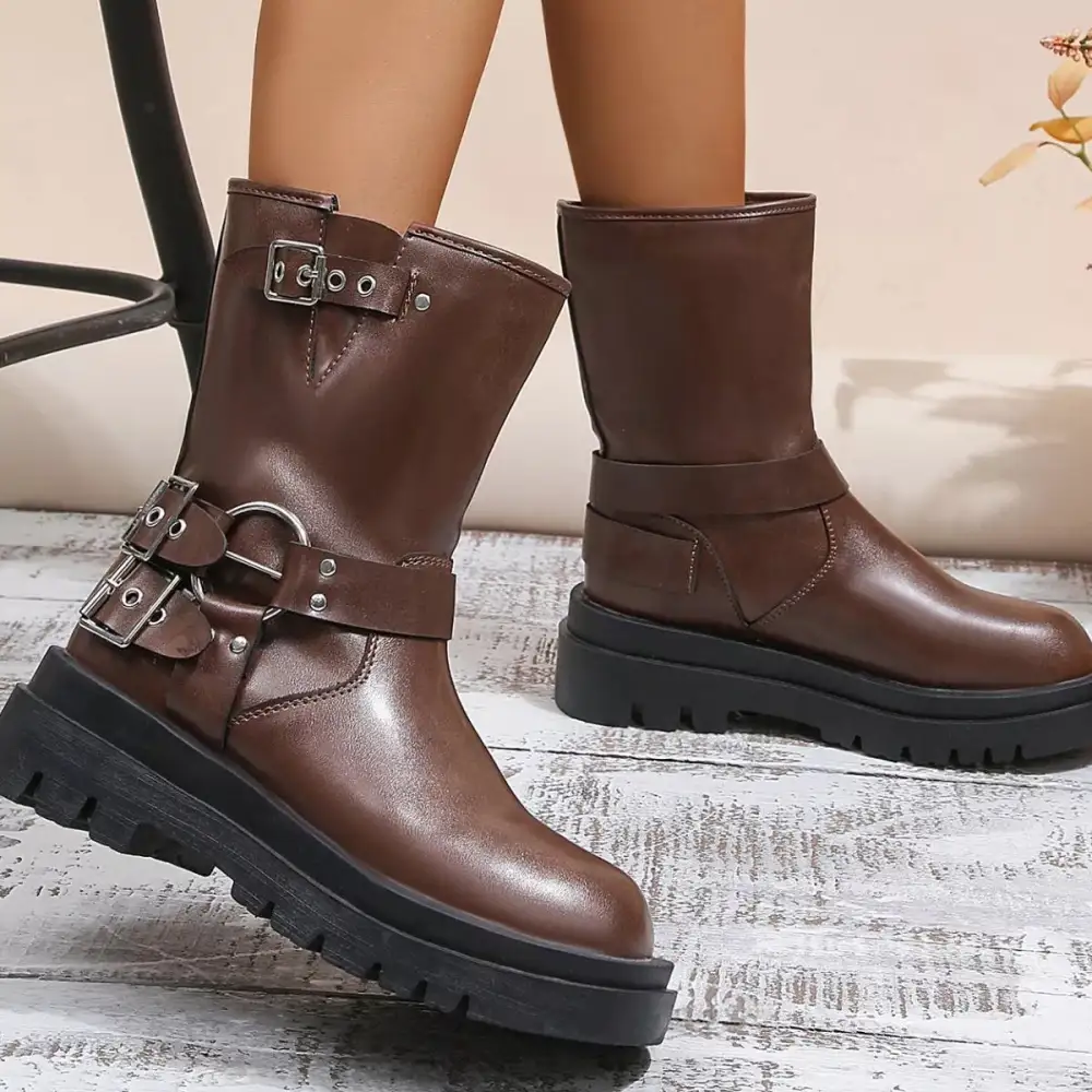 Versatile Round Toe Block Heel Boots