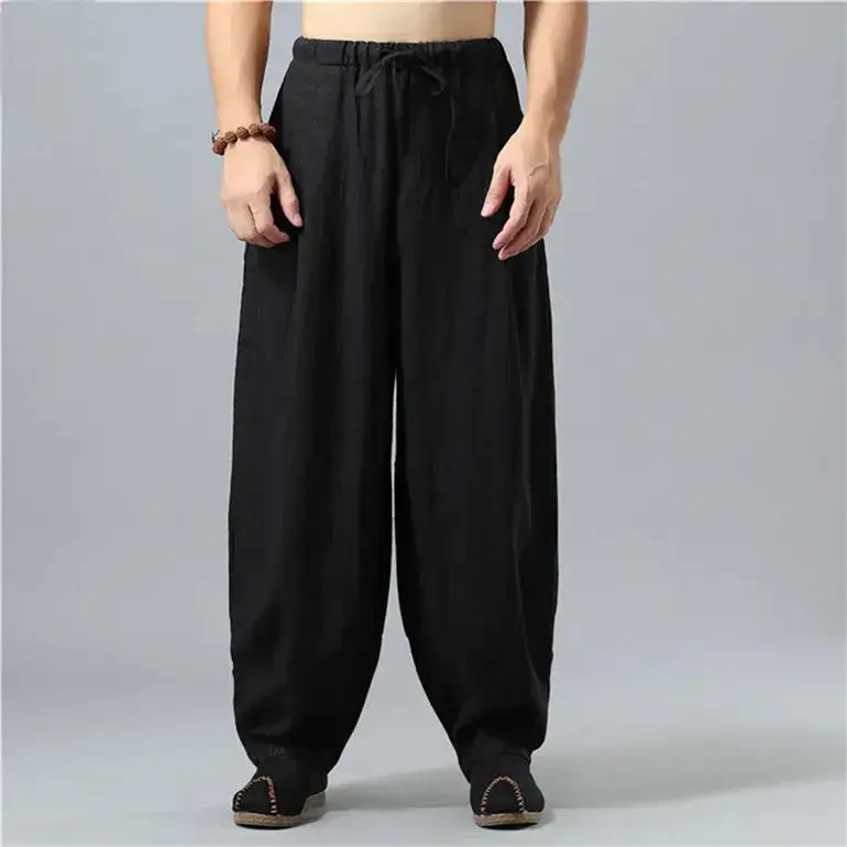 Men's Linen Blend Drawstring Pants