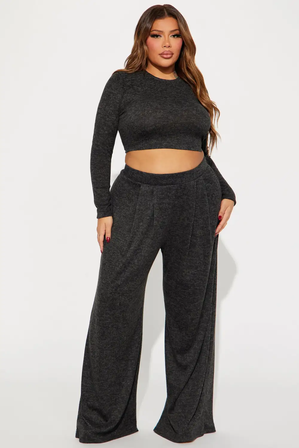 Chosen One Brushed Knit Pant Set - Black
