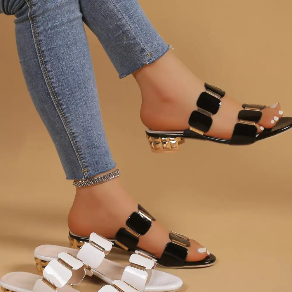 Open Toe Block Heel Sandals