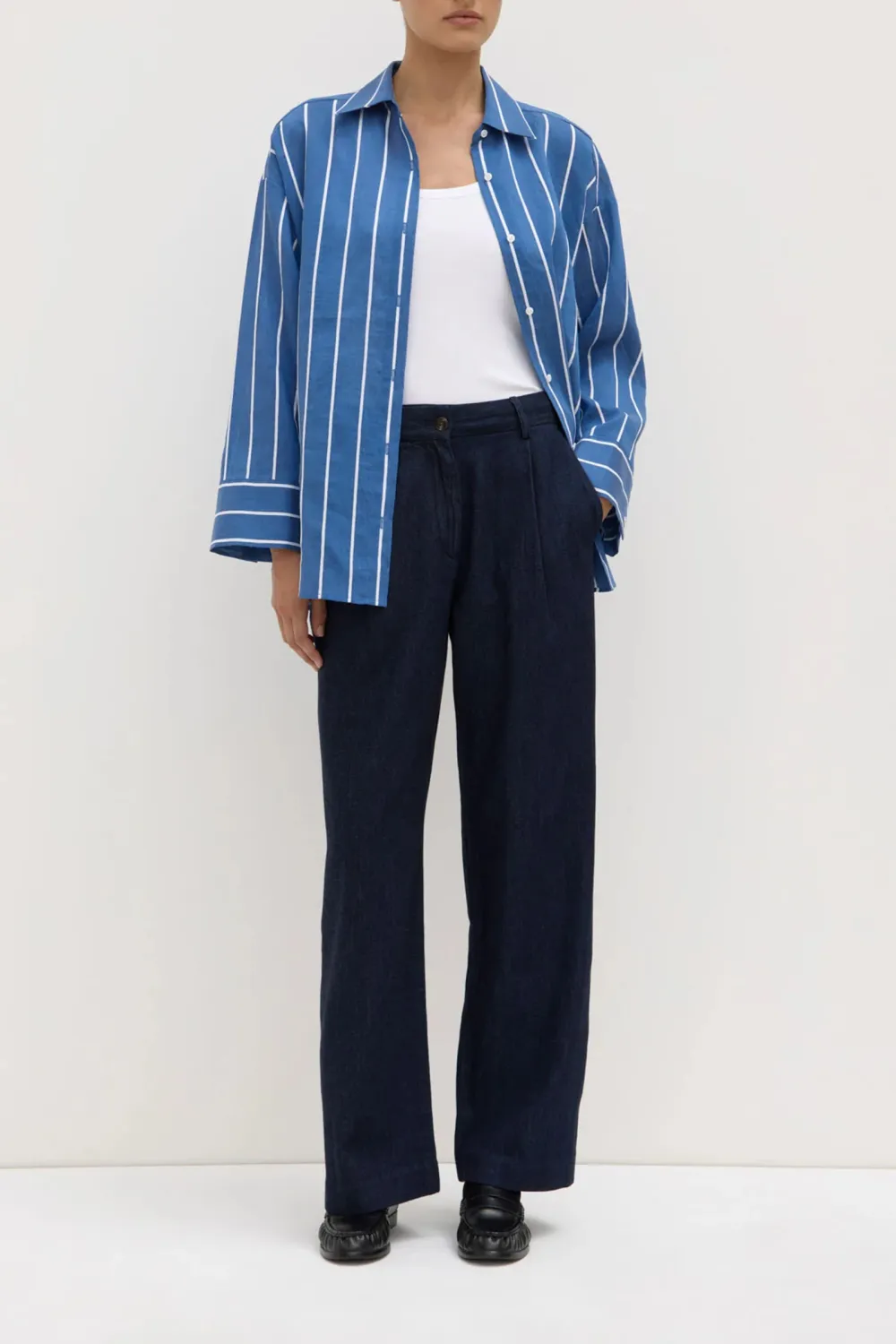 Linen Blend Loose Fitting Shirt