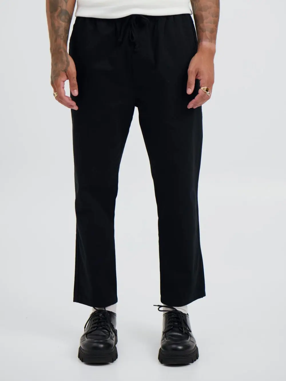 Simple And Soft Daily Slim Cotton Black  Pant