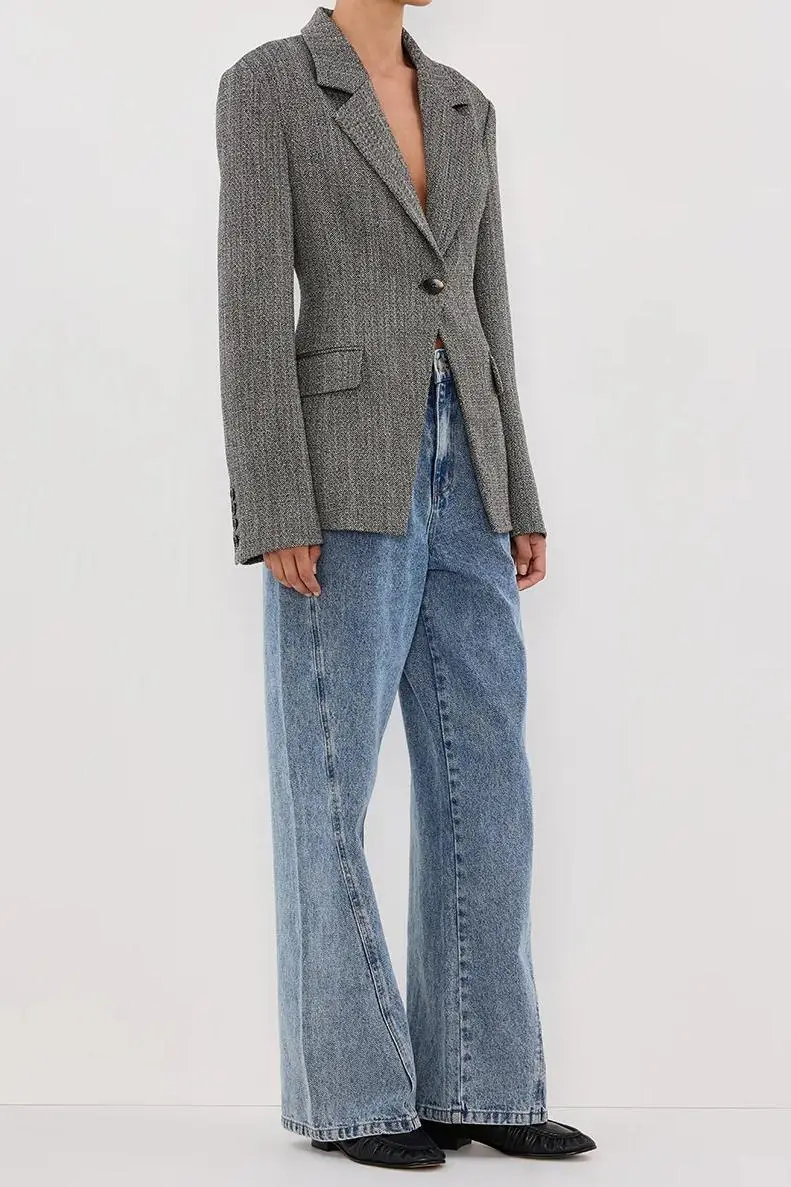 CHARCOAL CINCHED BLAZER