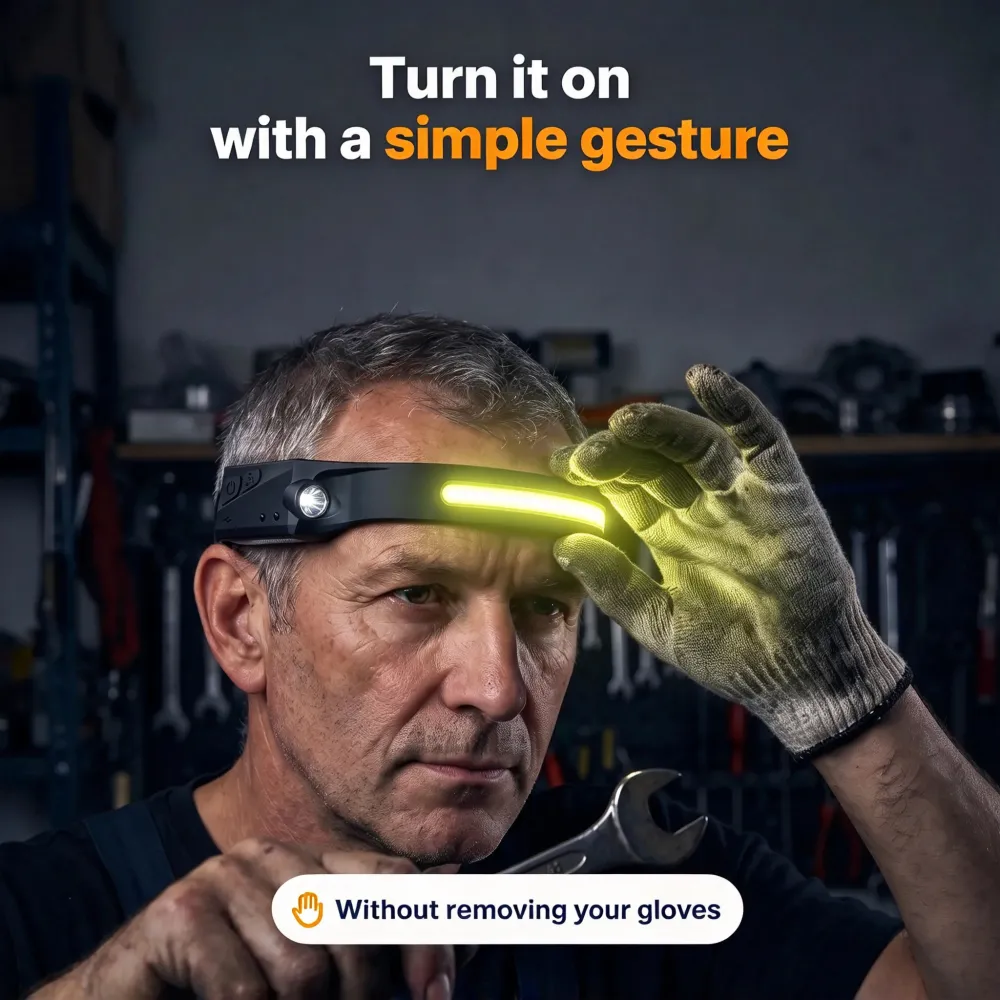 🔥 HOT SALE 49% OFF 🔦 230° Wide Beam LED Headlamp with Motion Sensor
