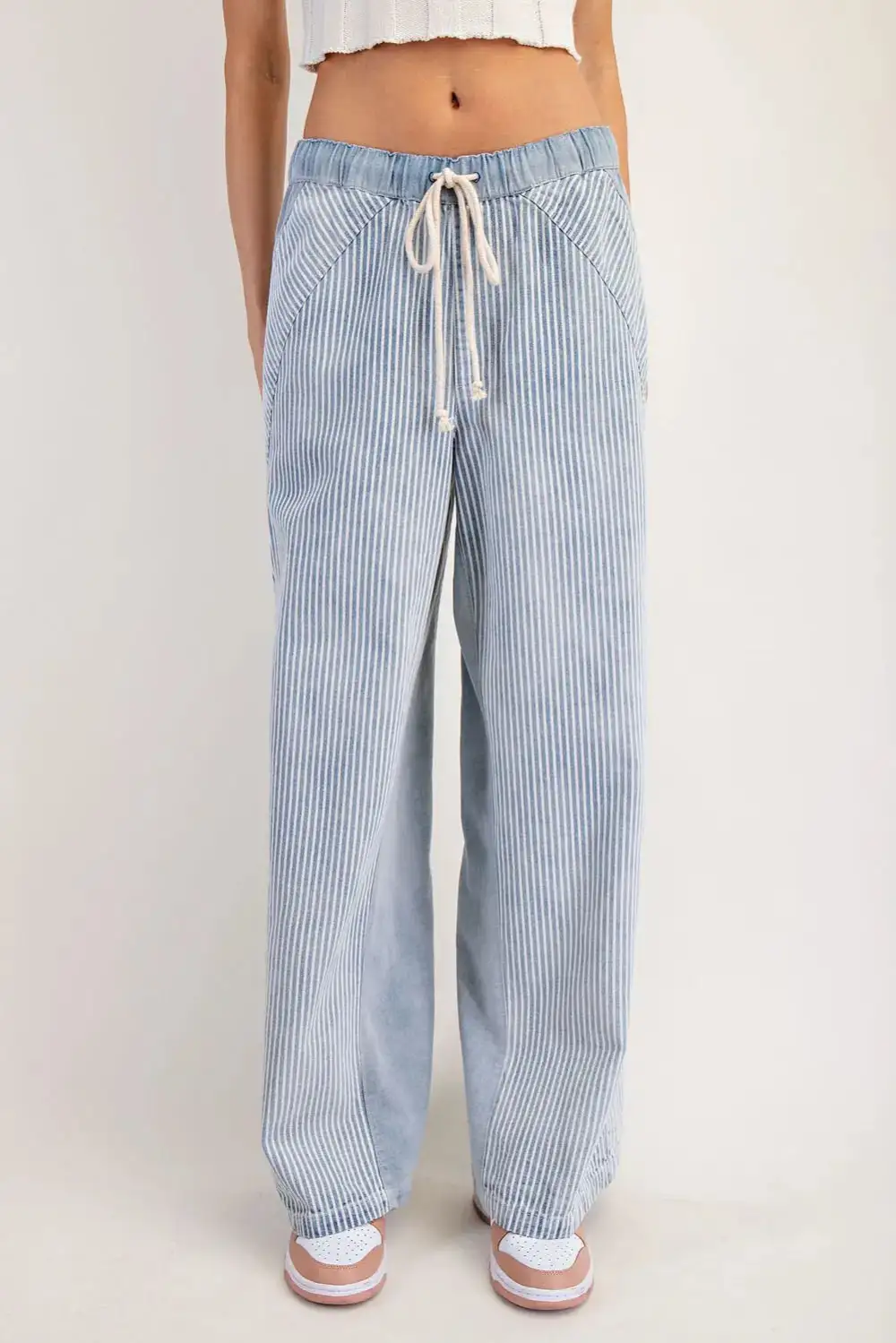 Pinstripe Wide Leg Trousers