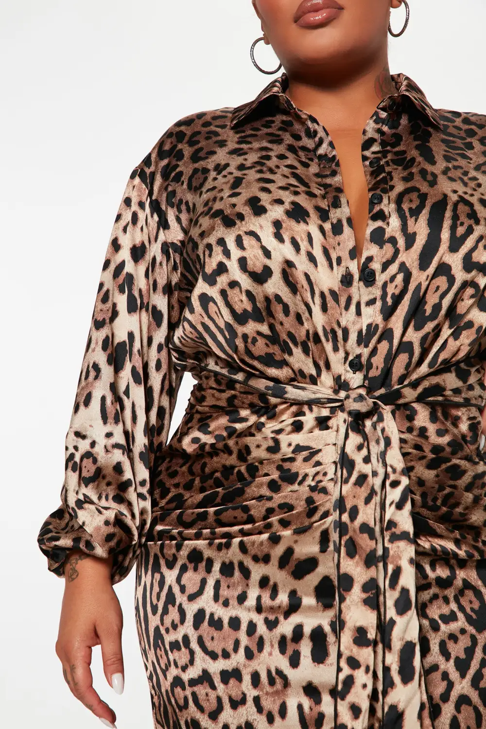 Make Me Roar Midi Dress - Mocha/combo