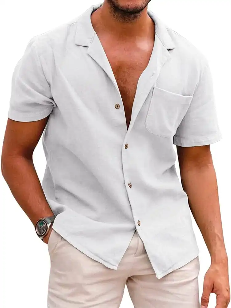 Soft Weave Cotton Linen Printed Shirt