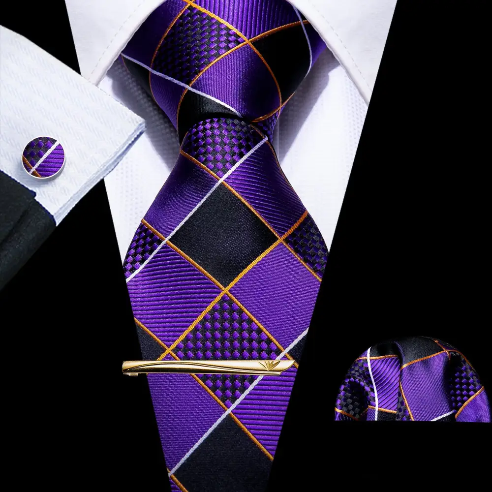 Elegant Plaid Necktie Set
