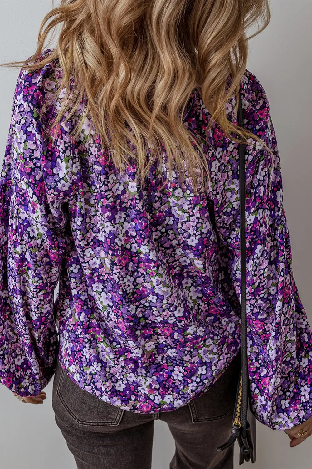 Floral Bubble Sleeve Blouse