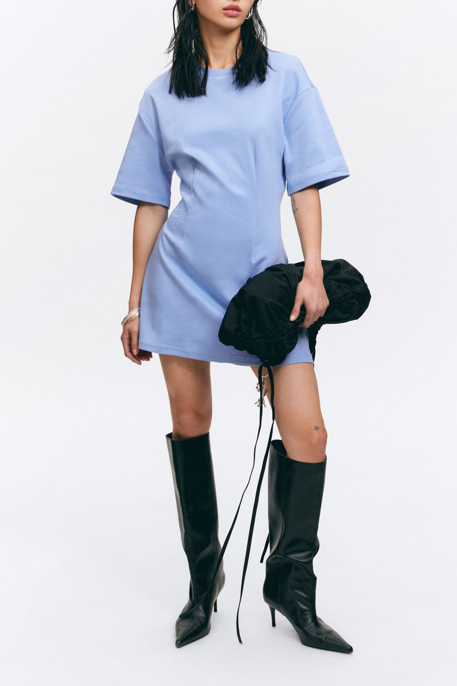Drop Shoulder Half Sleeve Dress