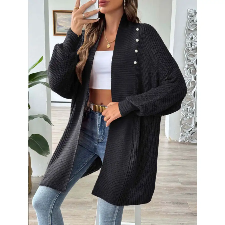 Open Front Long Sleeve Cardigan