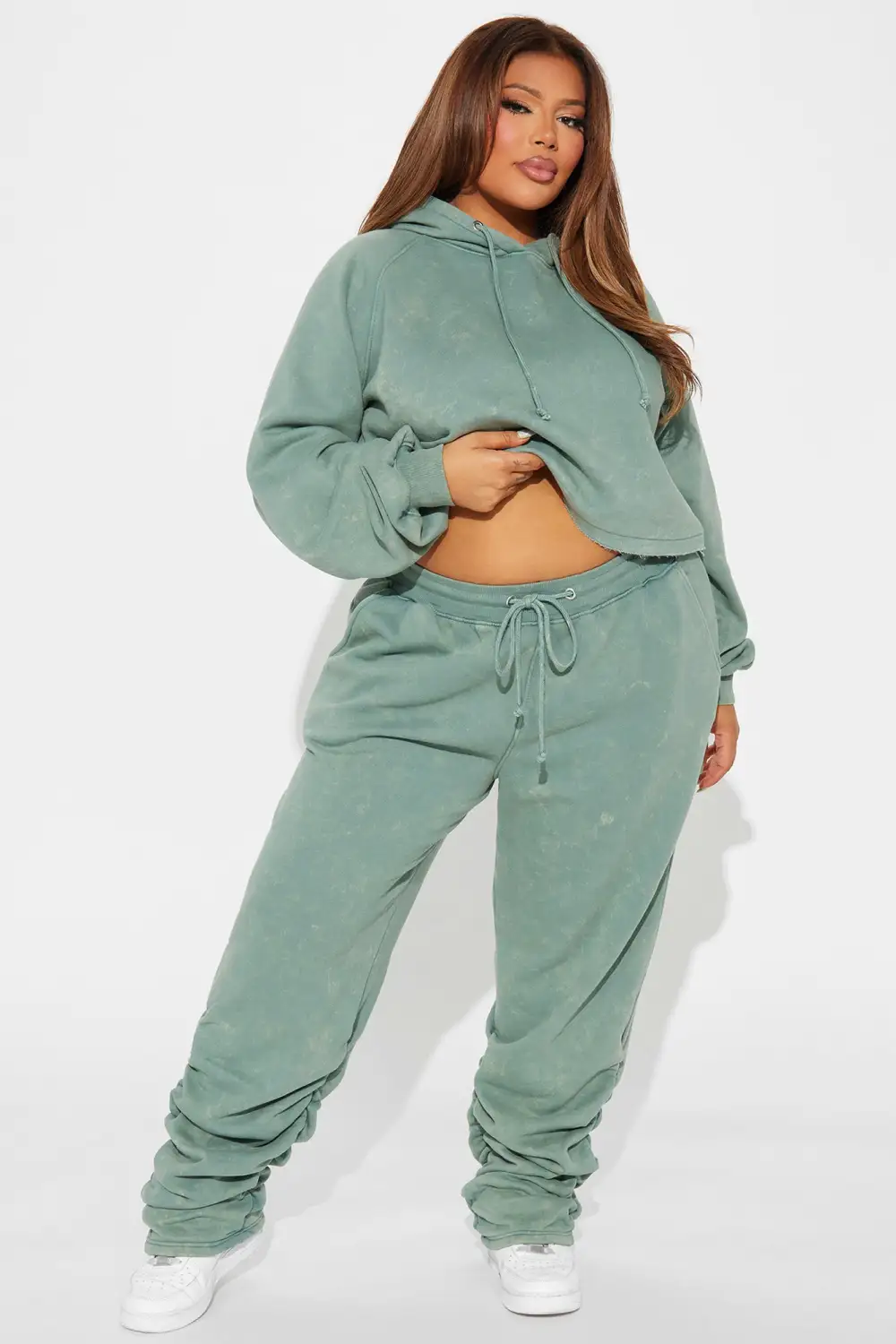 My Time Mineral Wash Jogger Set - Sage