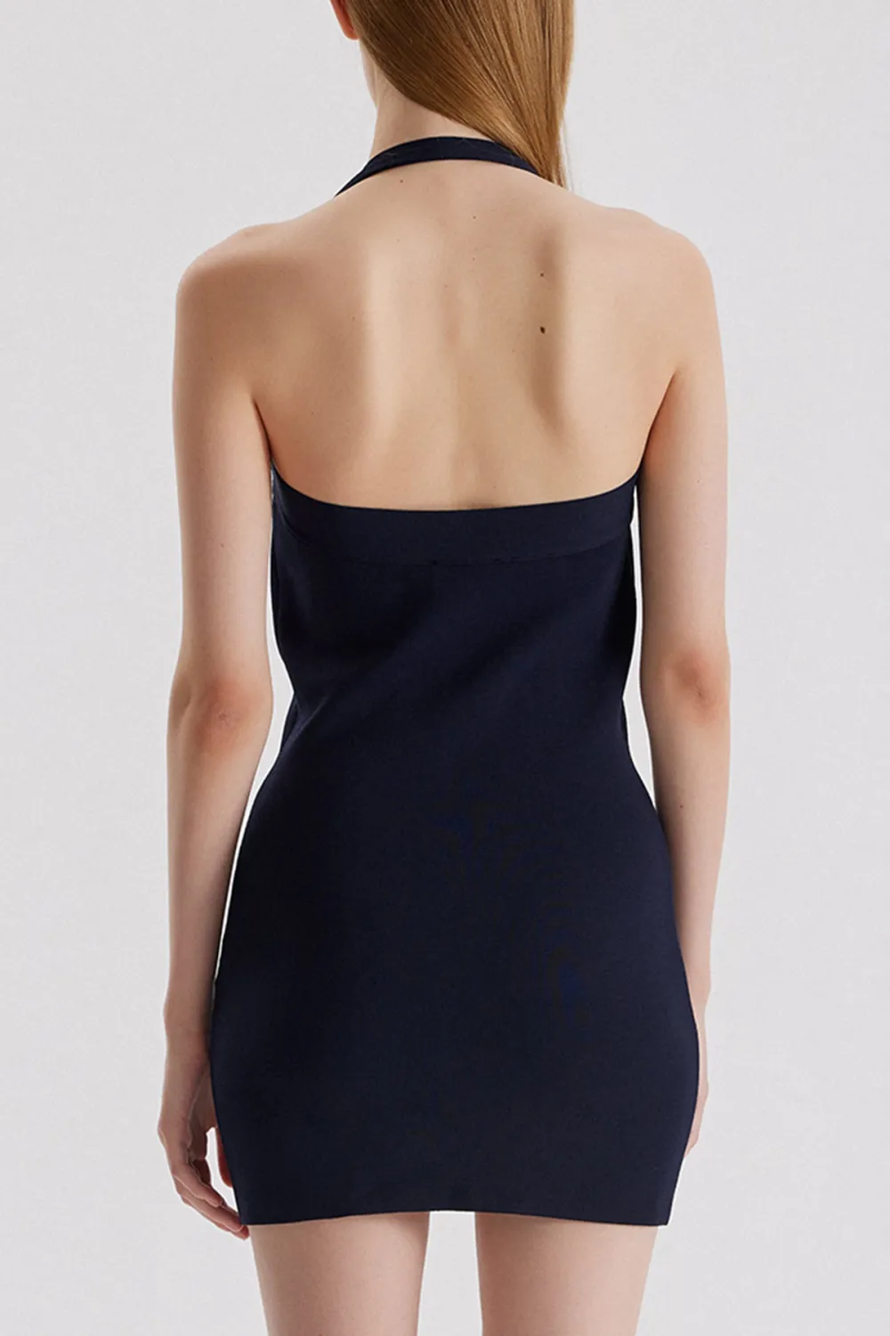 Halter Mini Dress-Black